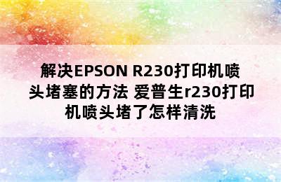 解决EPSON R230打印机喷头堵塞的方法 爱普生r230打印机喷头堵了怎样清洗